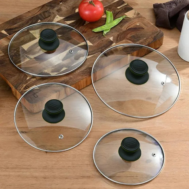 Universal Tempered Glass Pot Lid - Anti-Scalding Kitchen Cover with Visible Monitor