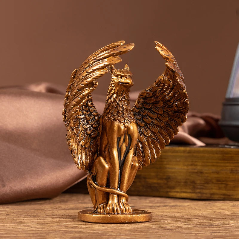 Resin Griffon Pattern Small Statue Ornament for Craft Room Decor - Christmas & Halloween Gift
