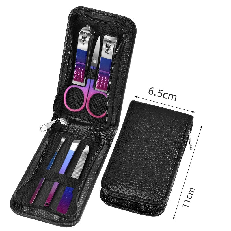 Professional Stainless Steel Manicure & Pedicure Kit with Travel Case - 9-18 Tools