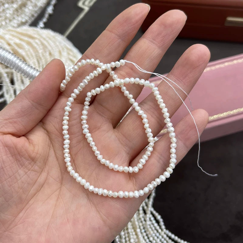 Natural 2-3mm Freshwater Pearl Beads for Jewelry Making Loose Beads - White & Colors