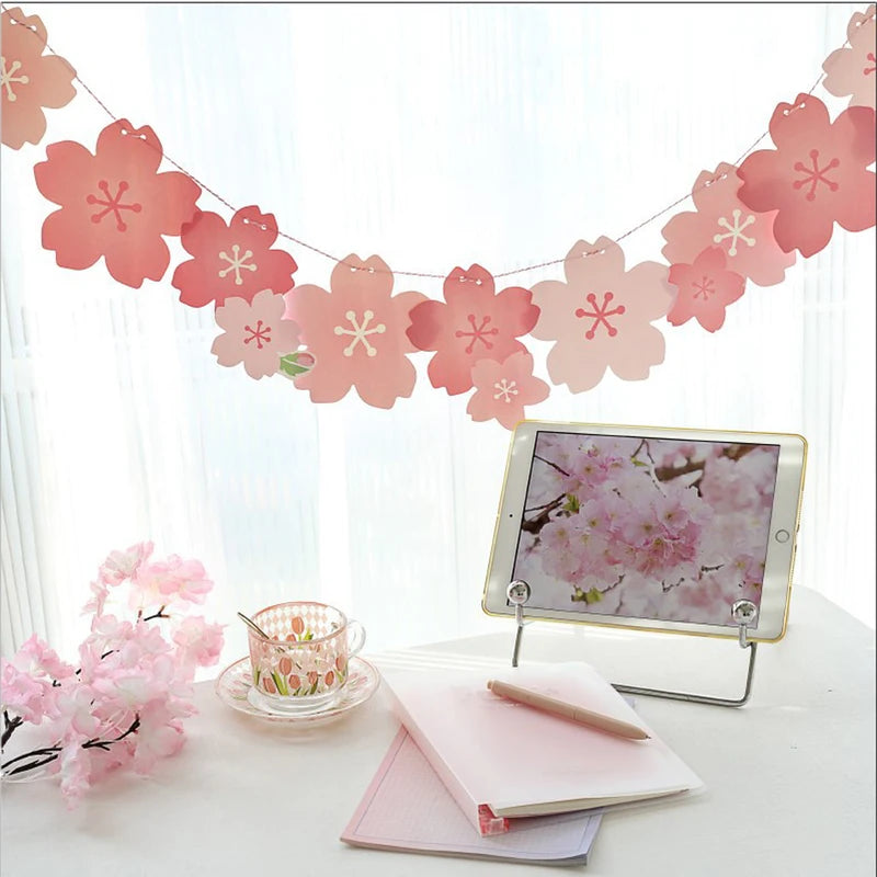Cherry Blossom Paper Banner for Weddings & Parties - Bridal Shower & Engagement Decor