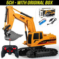 Remote Control Excavator Toy 2.4GHz 6 Channel Construction Vehicle for Kids