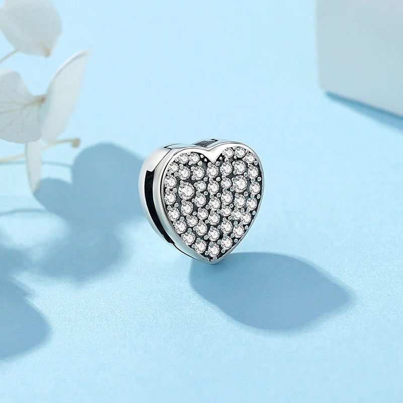 925 Sterling Silver Charm Beads Heart Butterfly Letters Fit Flat Bracelets - DIY Jewelry