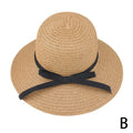 Women's Foldable Straw Sun Hat UPF 50+ Wide Brim Beach Hat for Sun Protection