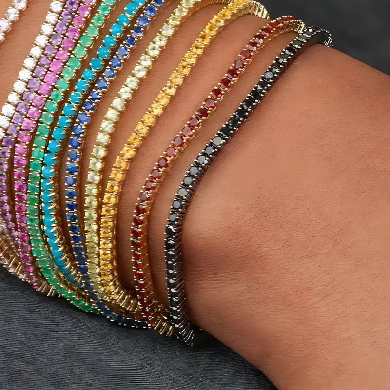 11PCS Rhinestone Elastic Bracelet Set - Fashion Shining Stack Bracelets
