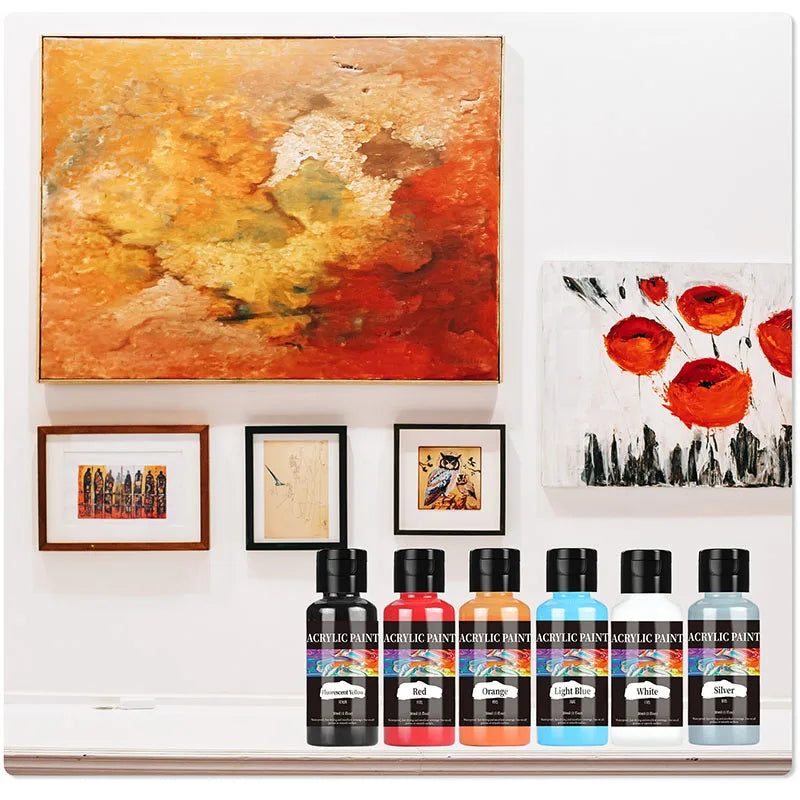Acrylic Paint Set for Leather & Crafts - 24 Colors, Waterproof & Durable