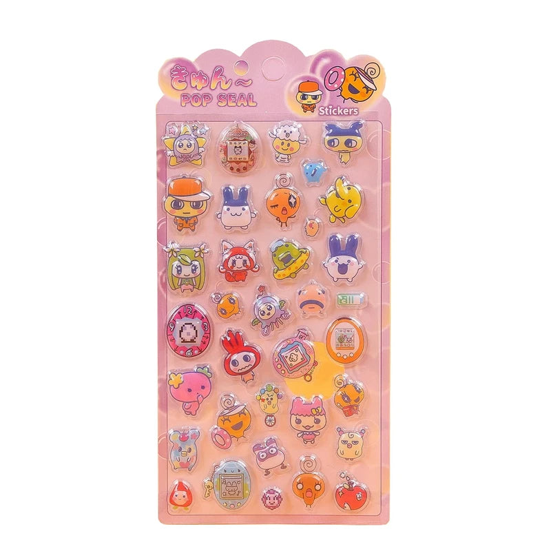 3D Relief Stickers - Cute Cartoon Plush DIY Scrapbook Decor Set