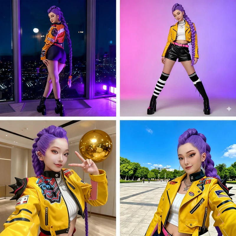 Synthetic Braided Ponytail Hair Extensions for Kids & Girls - Long Costume Hairstyle with Clips