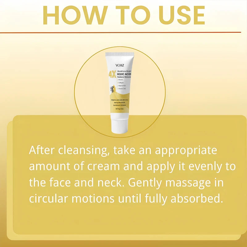 Kojic Acid Face Cream for Brightening Dark Spots & Even Skin Tone - Moisturizing, Non-Greasy, Day & Night Use