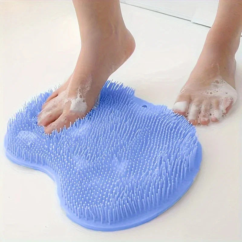 Silicone Shower Mat Non-slip Foot Bath Exfoliating Foot Pad with Sucker