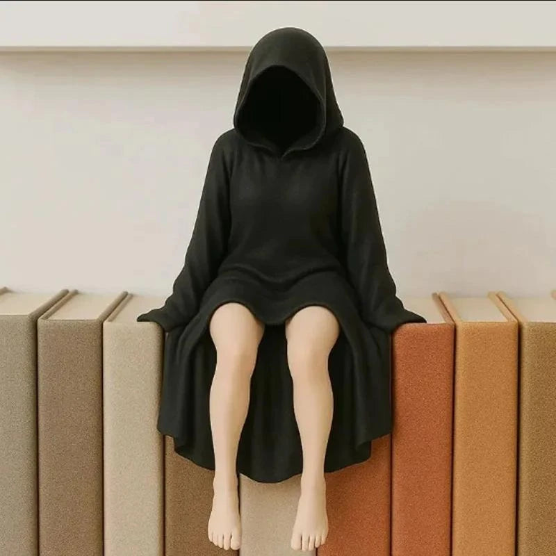 Gothic Woman Statue Masked Mysterious Decor Sculpture for Office Bedroom Home