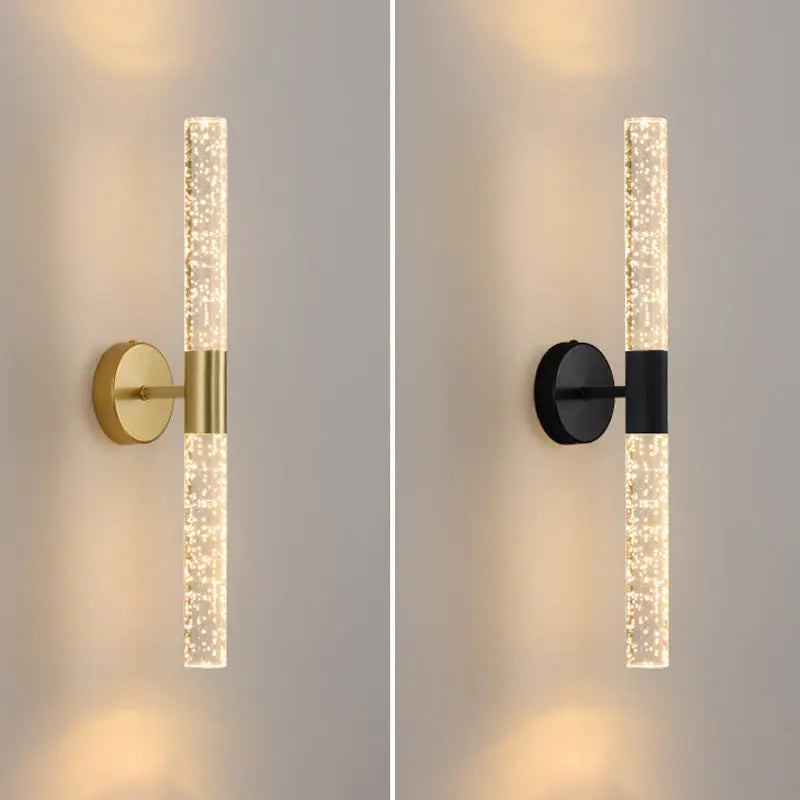 Modern Wall Lamp for Living Room & Bedroom - Nordic Style LED Wall Light with Copper & Acrylic Shade