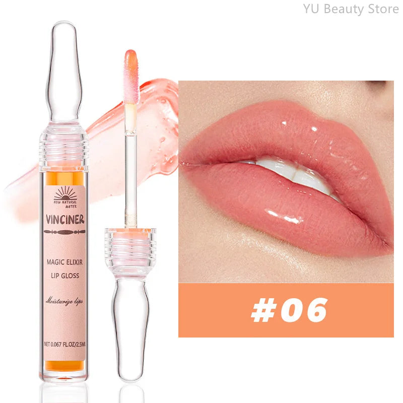 6 Colors Lip Plumping Gloss with Instant Volume Hydrating Serum - Moisturizing Lip Oil