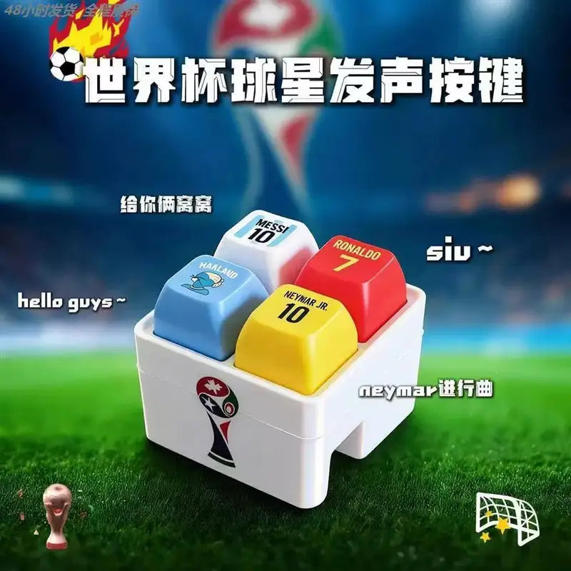 Soccer-Themed Keychain with Light-Up Buttons & Sound - Fun Gift for Teens & Adults