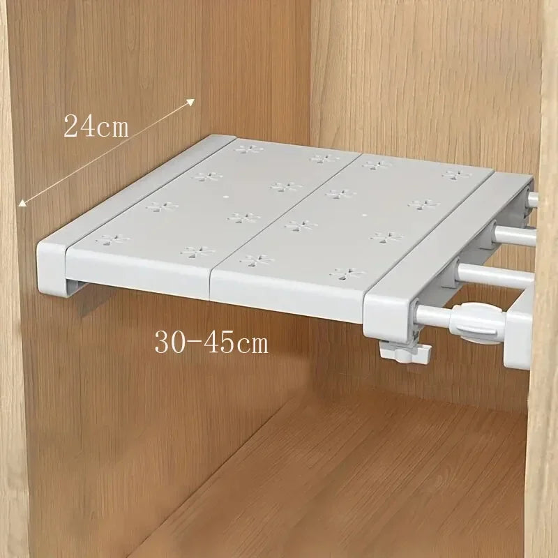Expandable Multi-Layer Wardrobe and Kitchen Organizer with Punch-Free Mounting