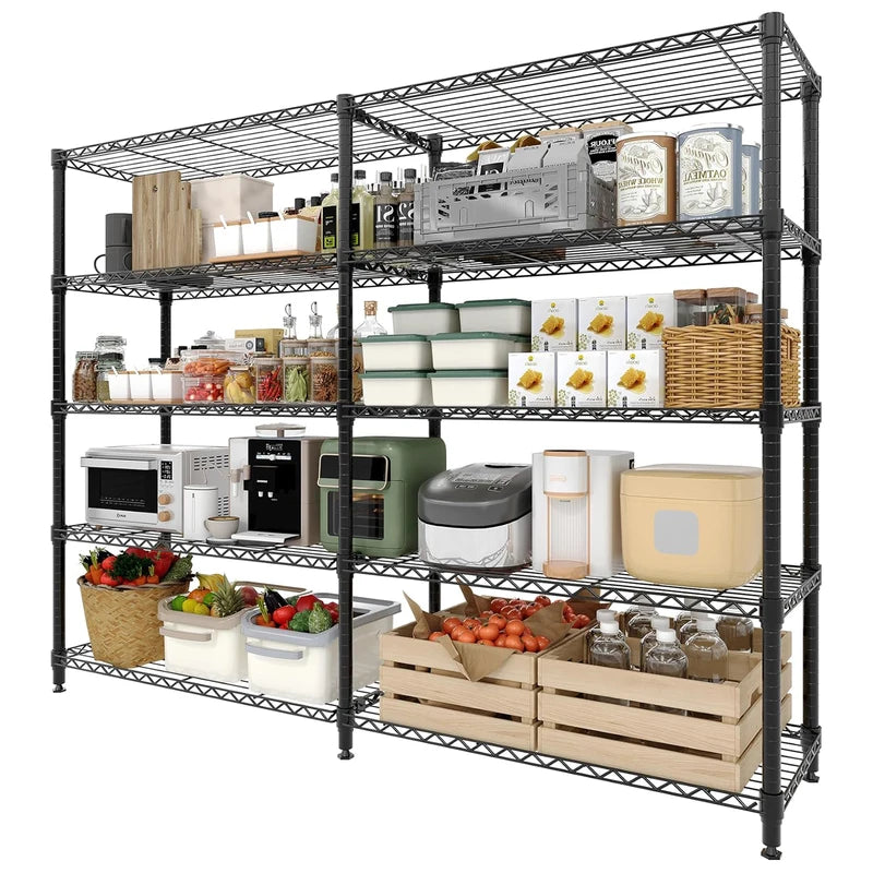Heavy Duty Metal Storage Shelves - Adjustable Wire Shelving Unit for Kitchen Garage Pantry Commercial