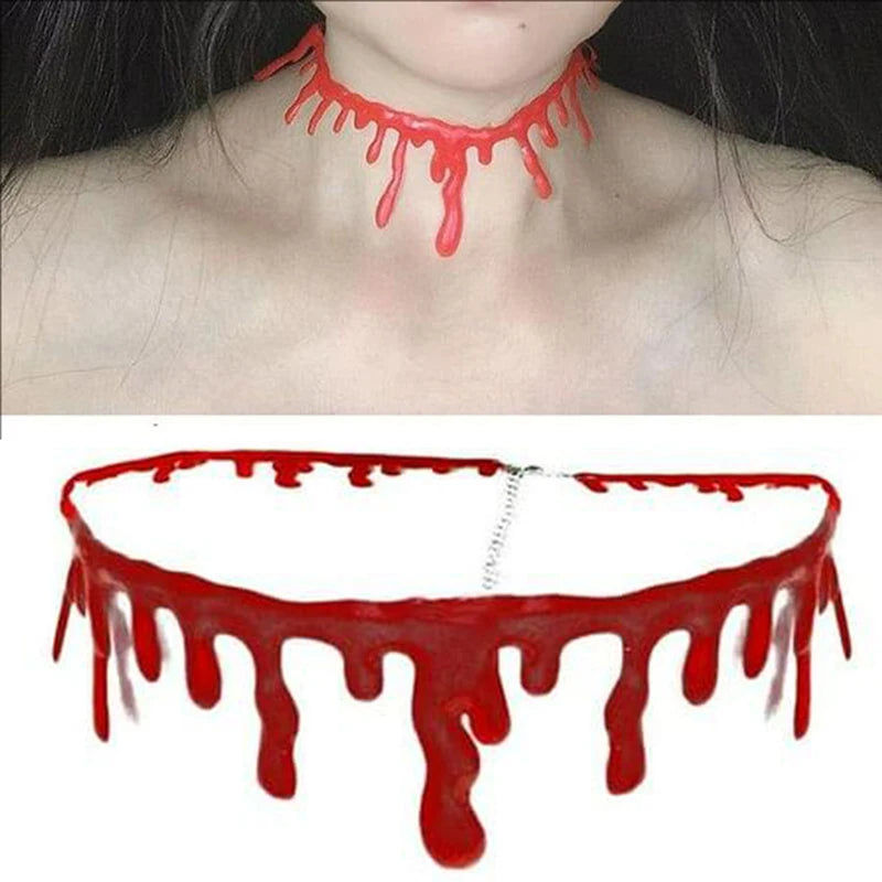 Halloween Blooddrop Necklace Horror Vampire Choker Dark Style Costume Accessory