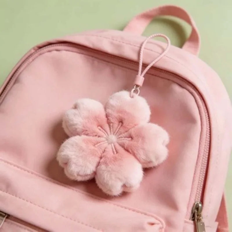 Healing Plush Doll Pendant Keychain for Bag Decoration - Pink & Dark Red