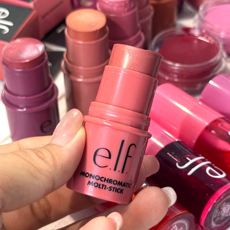 Dual-Use Powder Blusher & Lip Gloss Set - Sheer Monochromatic Makeup