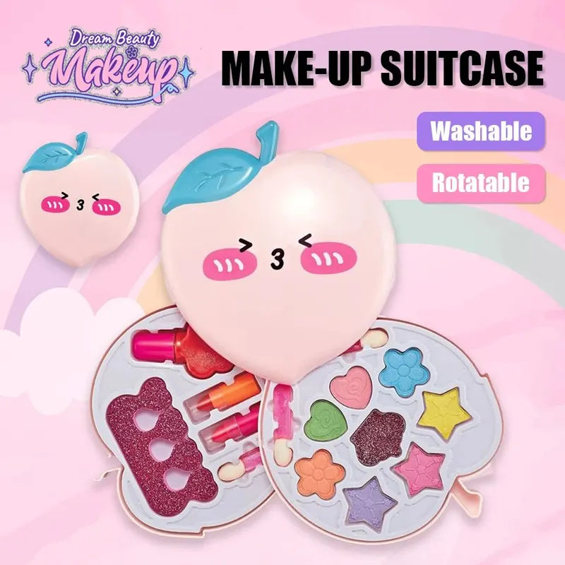Kids Makeup Toy Set with Mirror Pretend Play Cosmetic Kit - Washable & Safe
