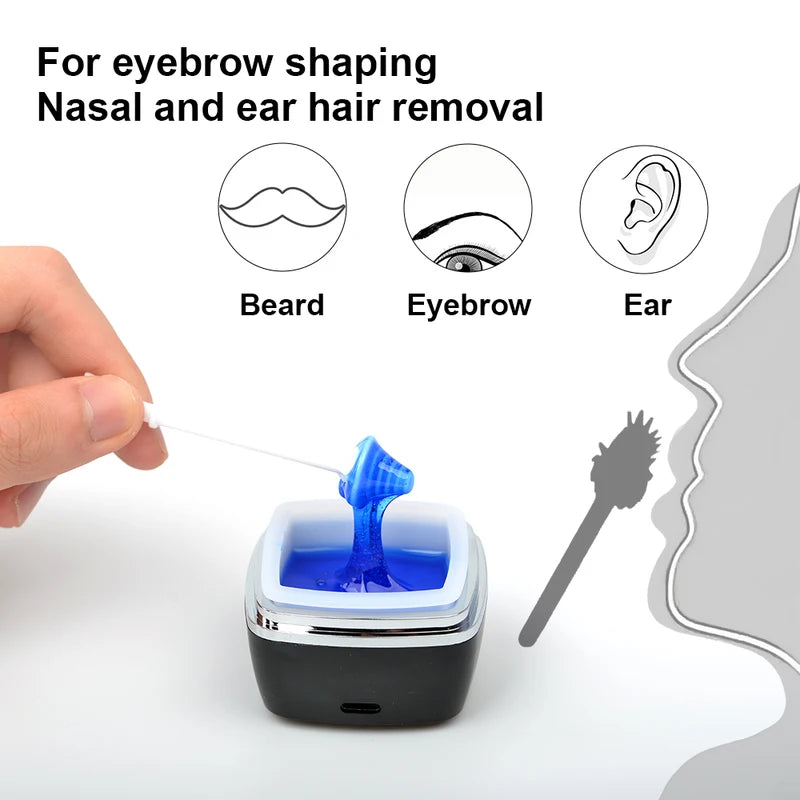 USB Mini Hair Removal Wax Warmer Kit - Facial & Body Waxing Device