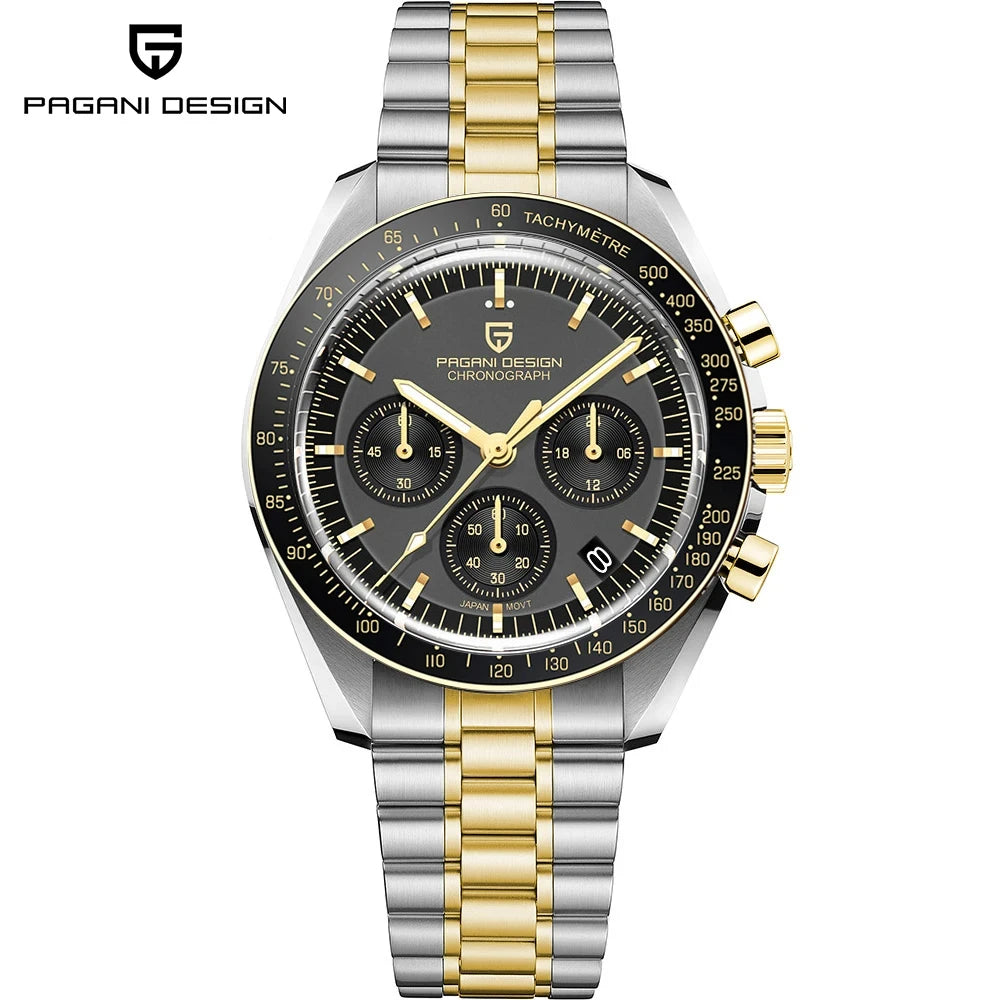 Luxury Men's Quartz Watch with Chronograph and 100M Waterproof - Sports Speed Model