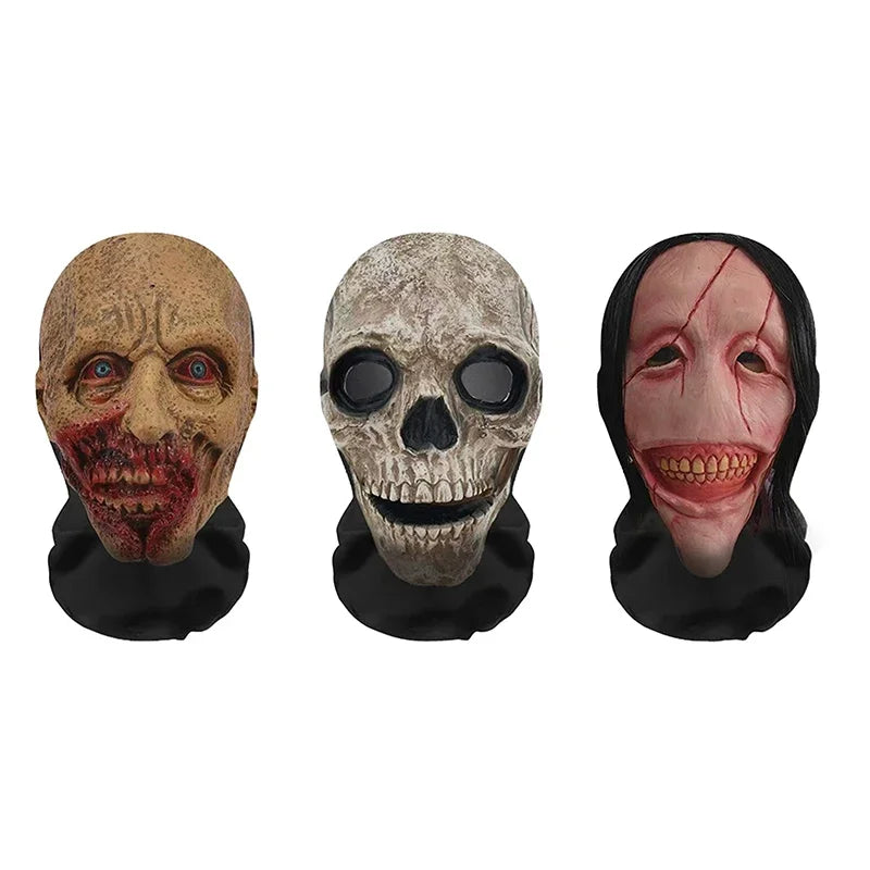 Halloween 3D Skull Face Mask Cosplay Prop Full Face Mesh Breathable Balaclava