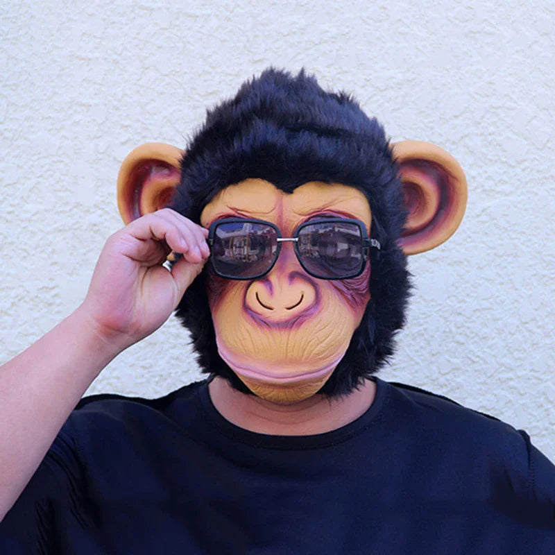 Funny Gorilla Monkey Mask for Halloween Cosplay Party Eco-Friendly Latex Full Face Mask
