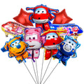 9 Pack Super Wings Foil Balloons Party Decorations for Super Wings Birthday