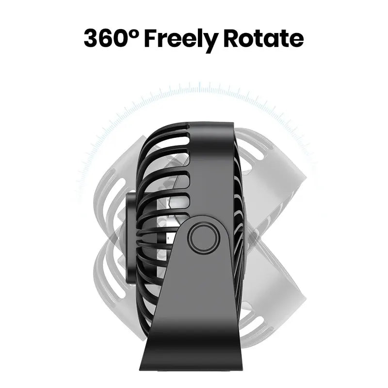 Mini Portable USB Fan 4 Inch Quiet Desk & Standing Fan with 3 Speeds for Camping and Home