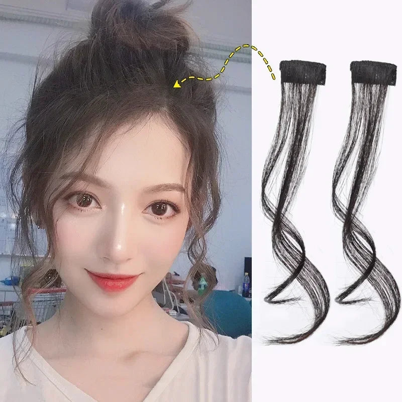 Fake Air Bangs Wig Clip-In Hair Extensions for Women & Girls - Natural Synthetic Hair
