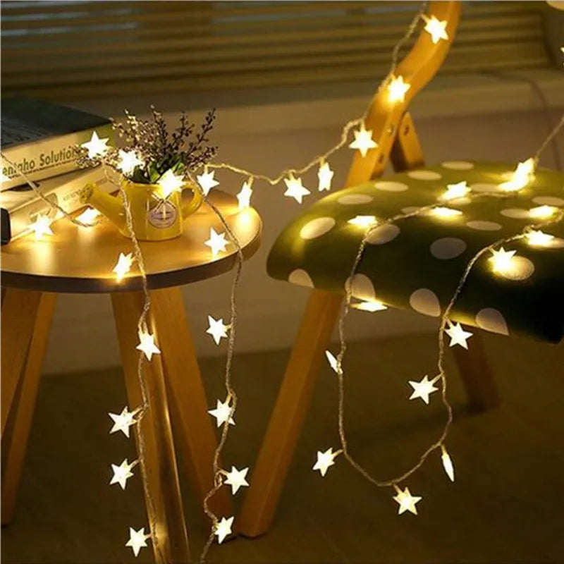 Outdoor 6M 40 LED Star String Lights - Holiday & Christmas Tree Decor