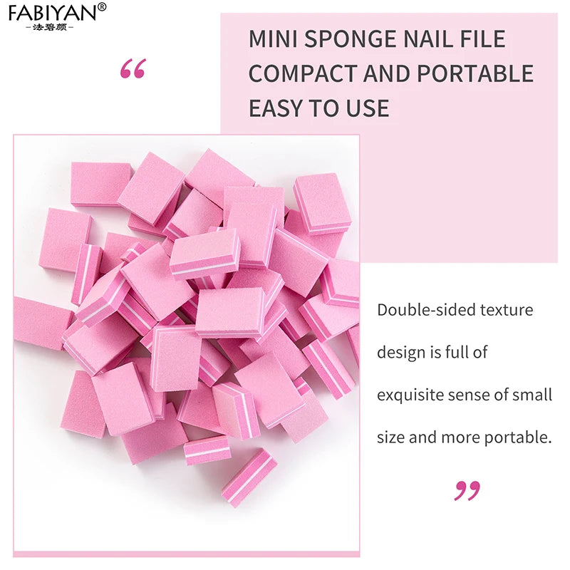 Mini Nail Buffer Blocks 50Pcs Double Sided Nail Buffers for Nail Pre-Processing & Polishing