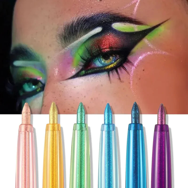 Waterproof Metallic Liquid Eyeliner with Pearlescent Finish - Quick-Dry, Brightening Makeup