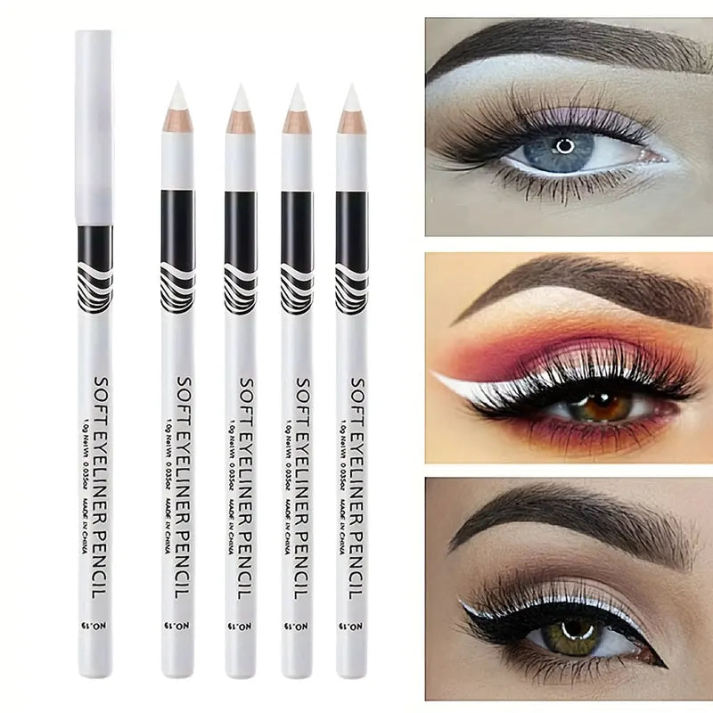 White Wooden Eyeliner Pen for Inner & Under Eyelid Makeup - Matte White