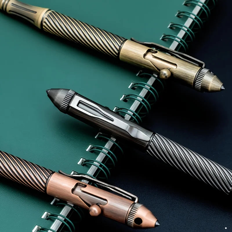 Heavy Metal Retro Style Brass Ballpoint Pen with Tungsten Steel Nib for Business and Gift Use