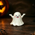 Cute Ghost Middle Finger Statue Halloween Decor for Coffee Table - Small Quirky Centerpiece