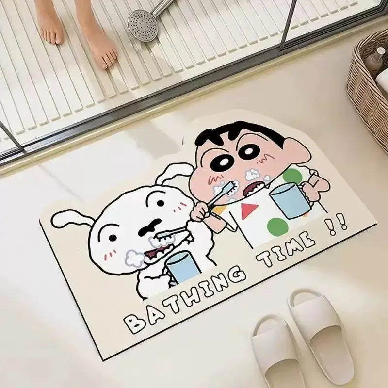 30x40cm Shower Floor Mat Quick Dry Water Absorption Cartoon Design Soft and Comfortable