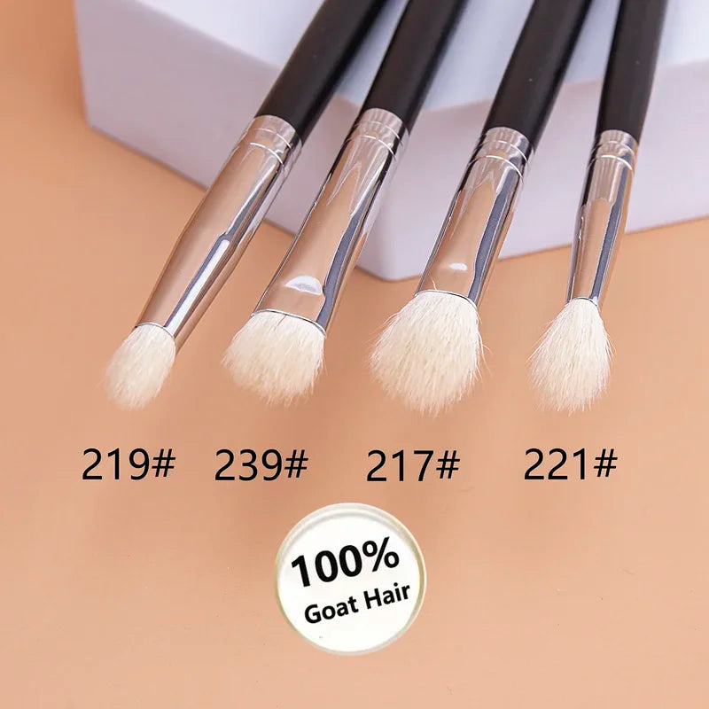 Makeup Eyeshadow Brushes Set - Flat Shader Crease Blending Tools for Liquid, Cream & Powder Eyeshadows