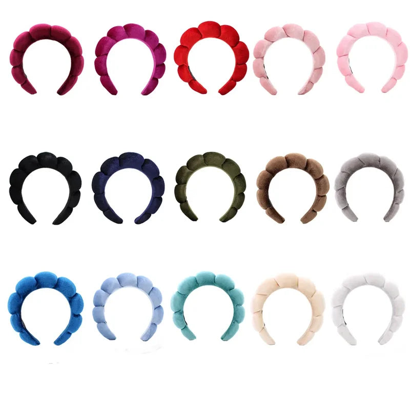 Velvet Spa Headband for Face Washing & Makeup Removal, Wide Padded Hair Accessory