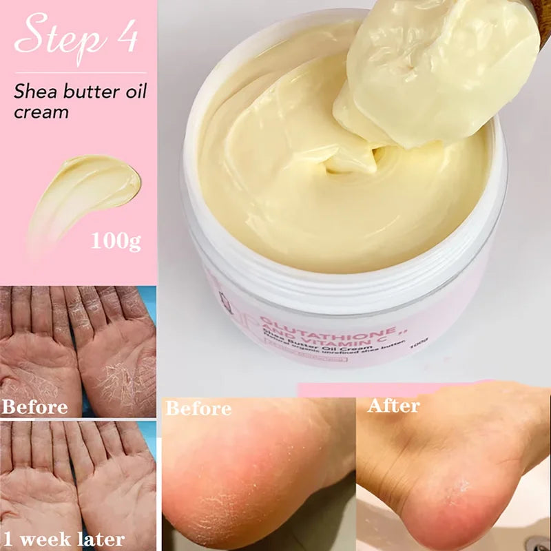 Whitening & Lightening Body & Face Cream with Shea Butter & Glutathione - Hydrating Skin Care