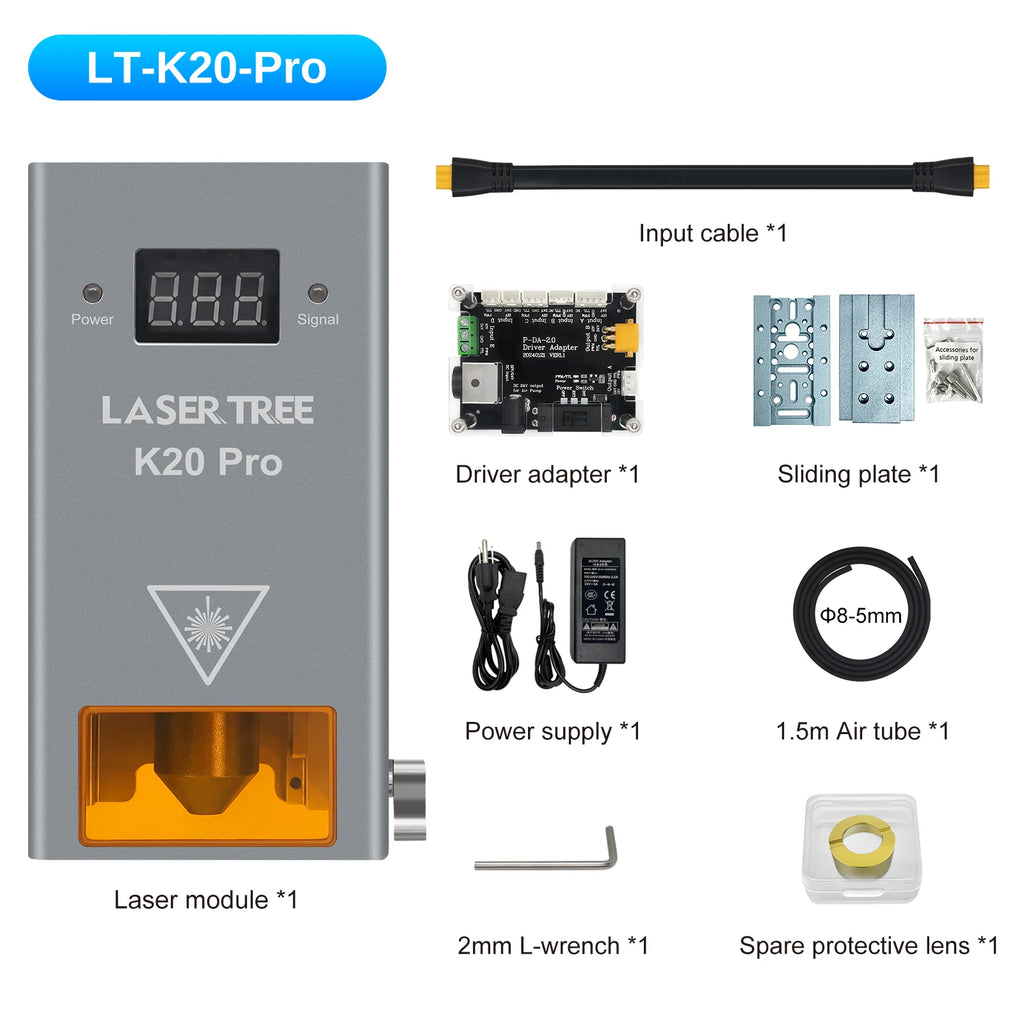 20W Laser Module for CNC Engraving and Cutting with Air Assist Nozzle