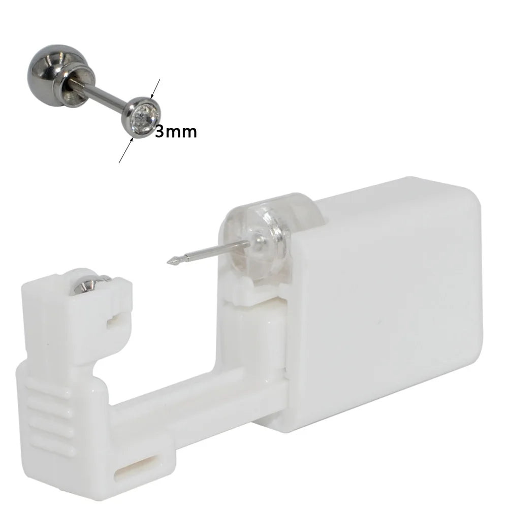 Disposable Surgical Steel Ear Piercing Stud Set with Safe Ball Buckle - Body Jewelry