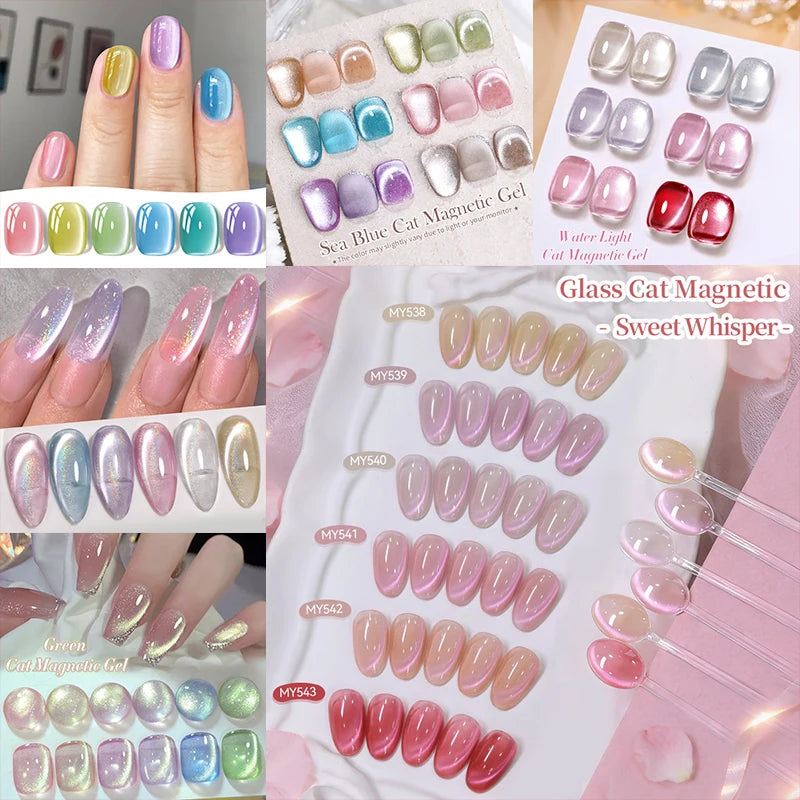 Magnetic Nail Gel Set with UV LED Soak Off 10ml - 6 Colors