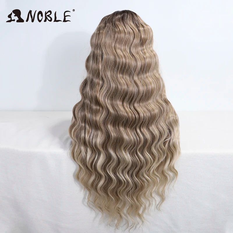 Wavy Lace Front Wig for Women 28 Inch Body Wavy Synthetic Cosplay Hair