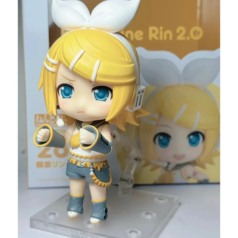 Vocaloid Kagamine Rin Nendoroid Action Figure with Swapable Face Plates Collectible Toy