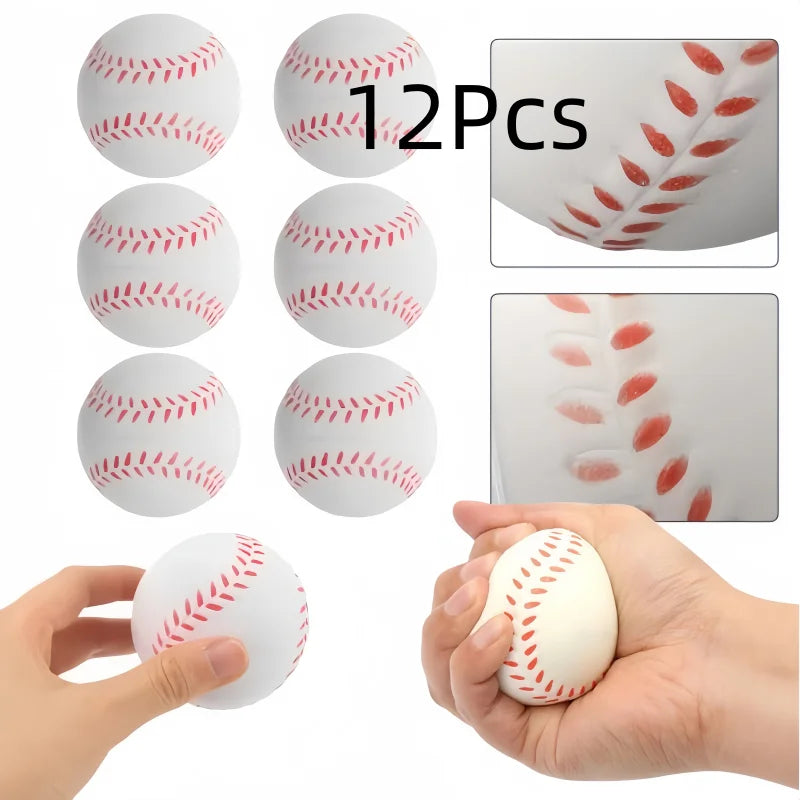 12pcs Soft Sponge Baseball Balls for Kids Outdoor Indoor Sports Practice & Training