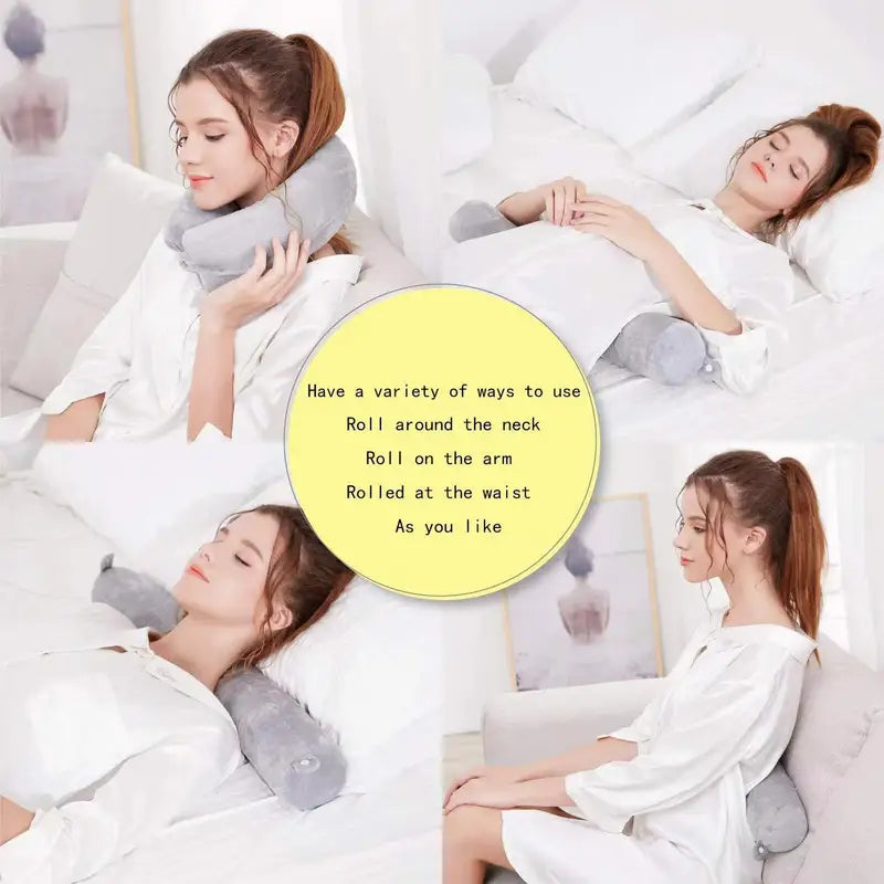 Memory Foam U-Shaped Travel Pillow for Neck Support - Bendable, Slow Rebound