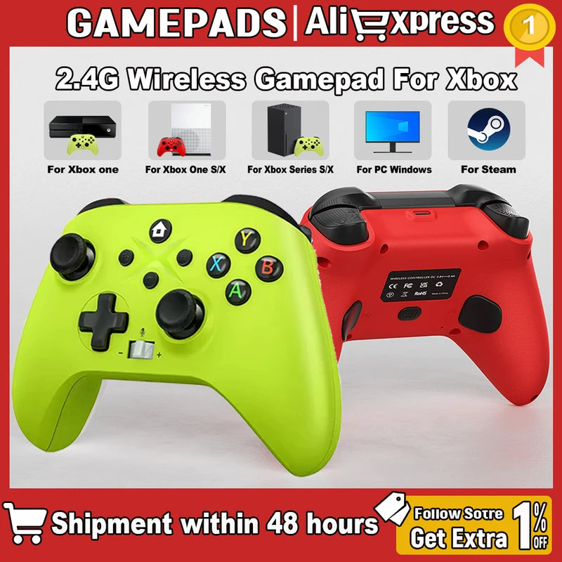 Wireless Gamepad for Xbox Series X/S & One - 6-Axis Gyro, Turbo, Ergonomic Joystick