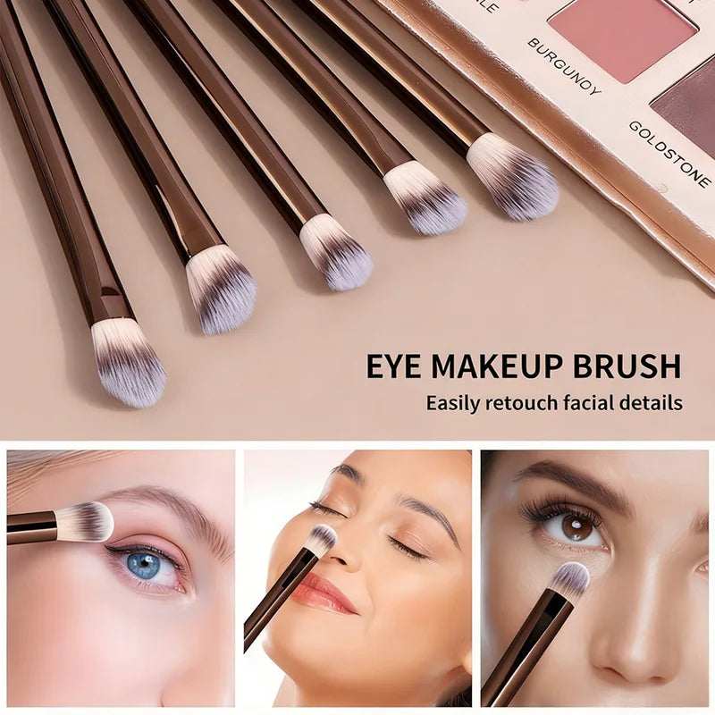 13-Piece Makeup Brush Set with Dense Bristles & Aluminum Handles - Suitable for All Skin Types